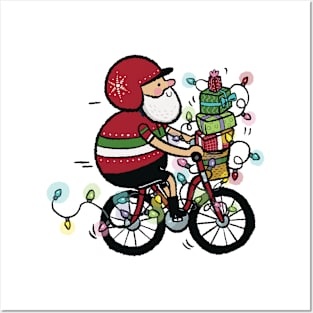 Santa Cyclist Posters and Art